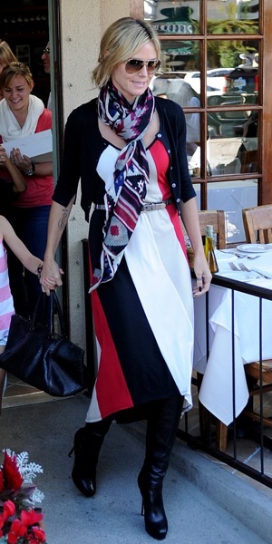 Heidi Klum in mixed patterns