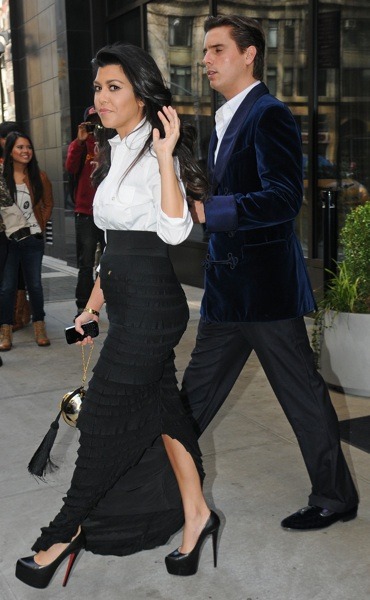 Kourtney Kardashian in a maxi skirt