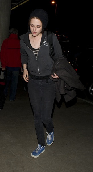 Kristen Stewart in blue shoes