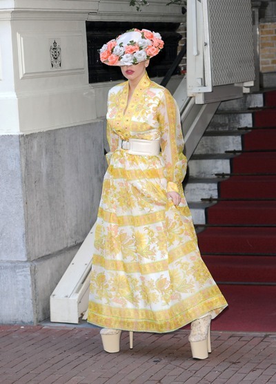Lady Gaga floral dress