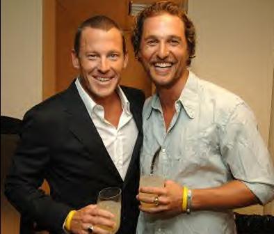 Lance Armstrong and Matthew McConaughey enjoy a couple drinks