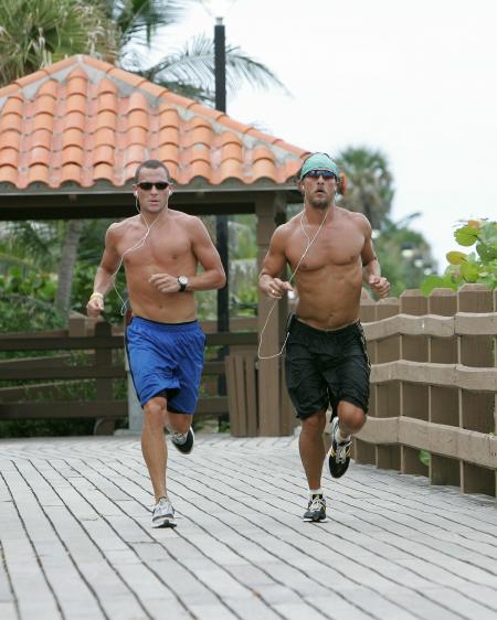 Lance Armstrong and Matthew McConaughey stay in shape
