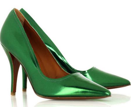 Lanvin Metallic Green Pumps
