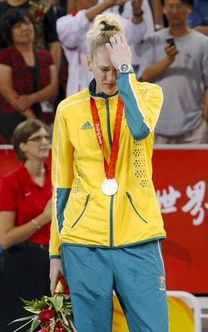 Lauren Jackson with a Silver Medal