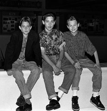 Leonardo DiCaprio and Tobey Maguire photographed as kids.