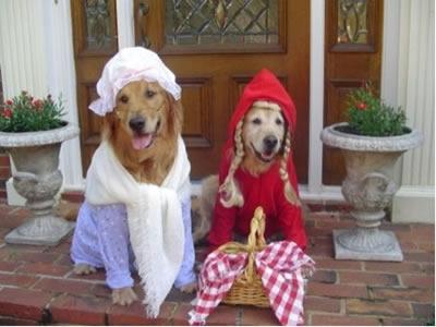 Little Red Riding Hood and Grandmother dogs