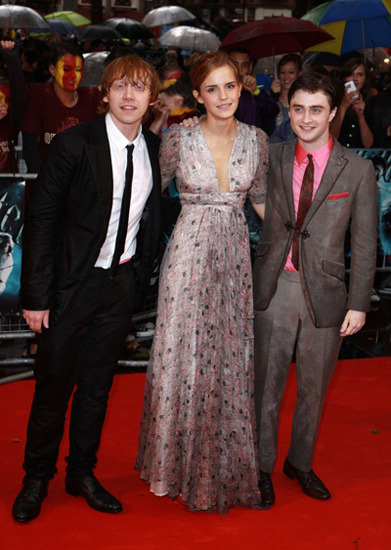 Rupert Grint, Emma Watson and Daniel Radcliffe at the Harry Potter and the Half Blood Prince world premiere 