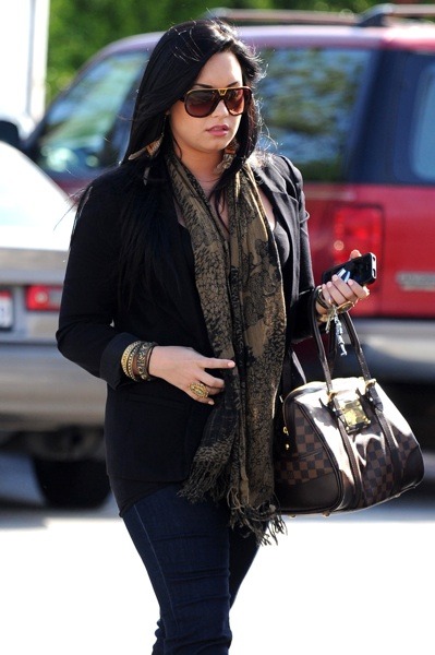Demi Lovato with paisley scarf
