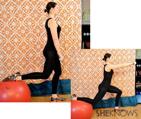 Balance lunge with front raise