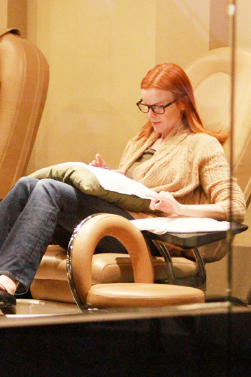 Marcia Cross gets a mani/pedi in Santa Monica