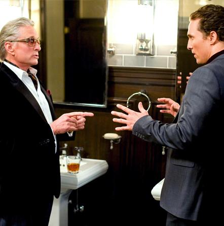 Matthew McConaughey and Michael Douglas on the scene from Ghosts of Girlfriends Past.
