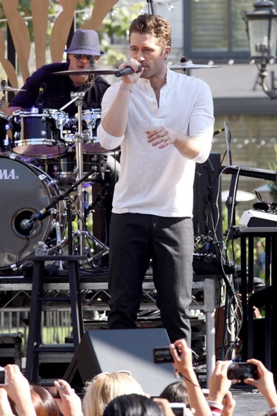 Matthew Morrison performing at The Grove in Hollywood