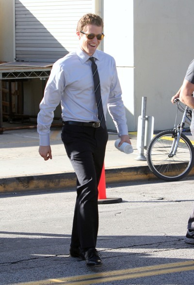 Matthew Morrison on 'Glee' set