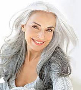 Grey hairstyles: Long Wavy Layered Grey