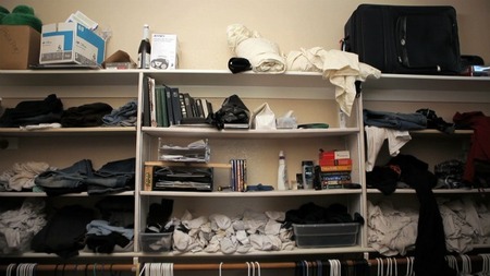 Disorganized Master Bedroom Closet