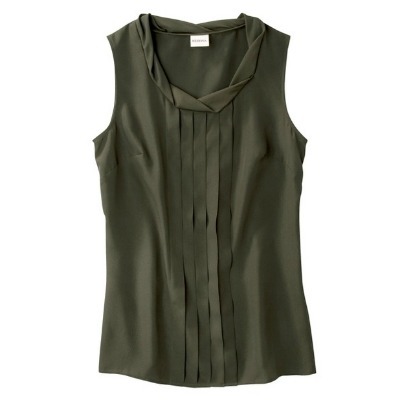 Twisted collar woven top