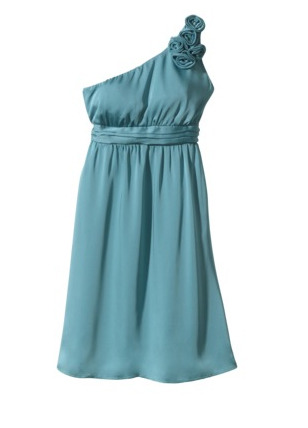 Teal chiffon dress