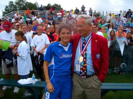 Mia Hamm and Len Oliver