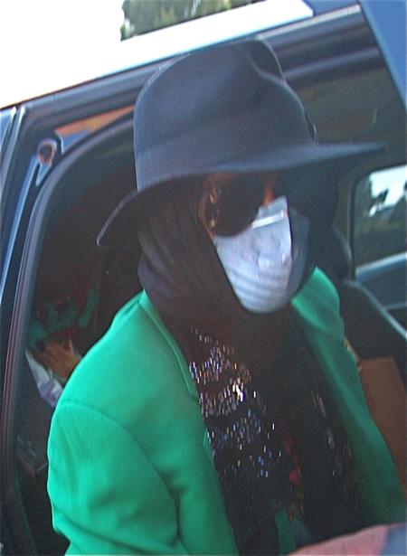 Michael Jackson wearing a mask