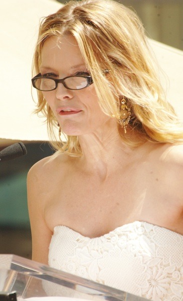 Michelle Pfeiffer with chandalier earrings