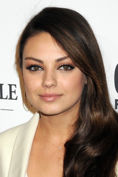 Mila Kunis with side ponytail