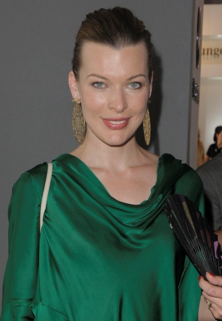 Milla Jovovich’s sleek, updo hairstyle