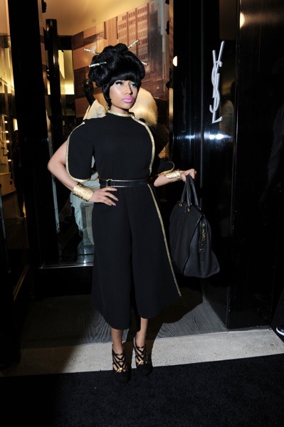 Nicki Minaj in black dress