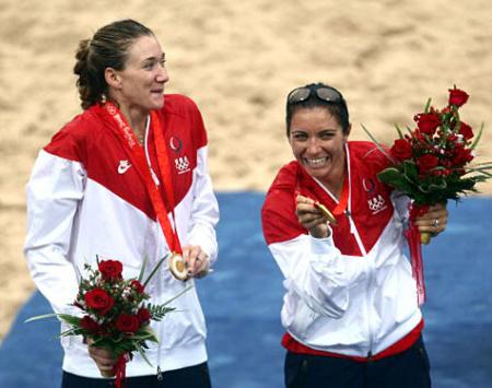Misty May on the Medal Stand