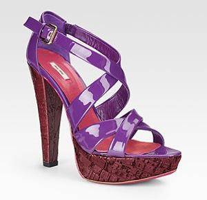 Miu Miu Purple Patent Sandals