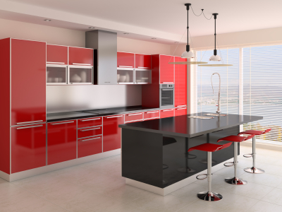 Modern Red Kitchen