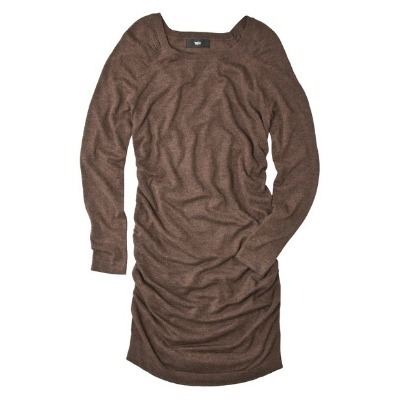 Rouched side sweater dress