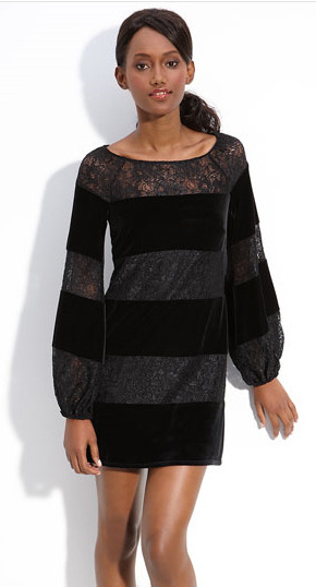 Lace and velvet dress