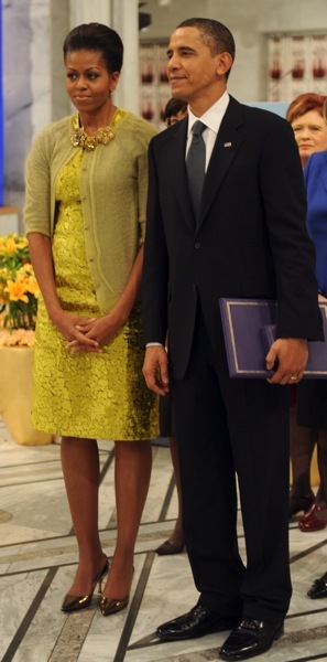 Michelle Obama in a yellow dress