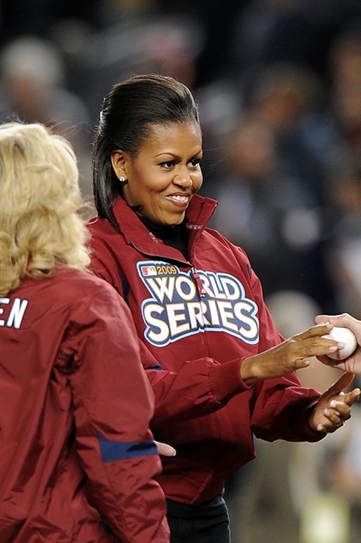 Michelle Obama at the World Series