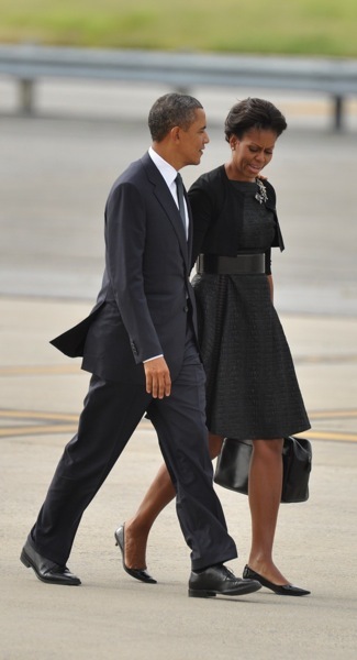 Michelle Obama in cropped sweater