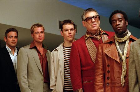 The men of Ocean's Thirteen stand together