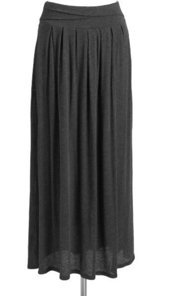 Charcoal Pleated Maxi Skirt
