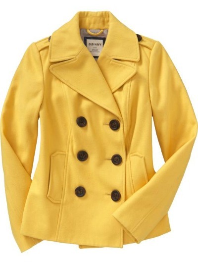 Yellow Wool-Blend Peacoat