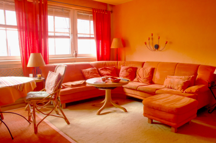 Interior Design Living Room on Orange Living Room   Red  Yellow   Orange Themes