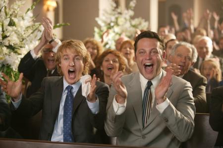 Vaughn ham it up in a church scene in the 2005 movie Wedding Crashers