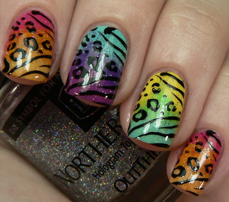 Home Remodel Ideas on Multi Color Animal Print Nails   Cool Nail Designs