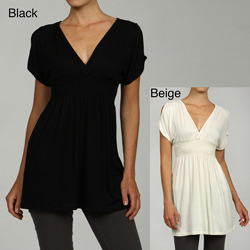 ANM Women's Kimono Sleeve V-Neck Elastic Waist Tunic