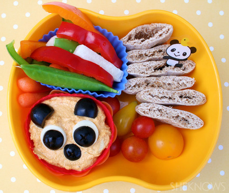 Panda Bear &amp; Hummus bento box lunch