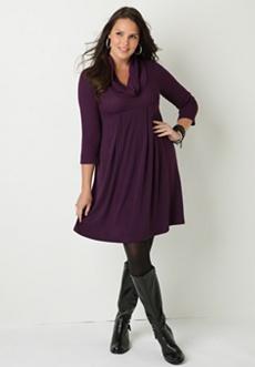 Cowl Neck Knit Dress
