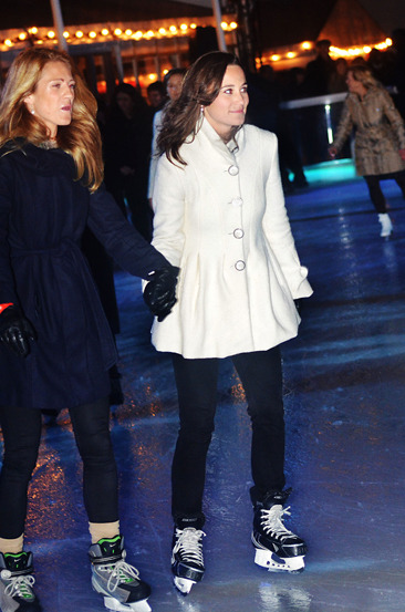 Pippa Middleton ice skating in London