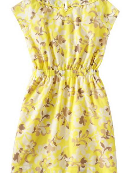 Pleated Floral-Print Dres