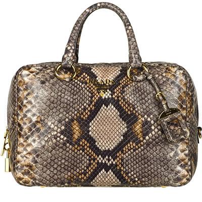 Prada Cervo Lux-print Bowler Bag