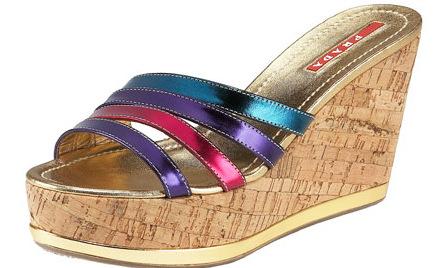 Prada Cork Wedge Slides