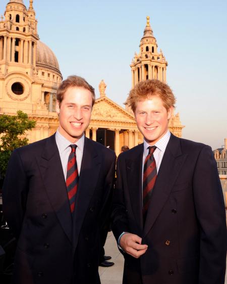 prince williams and harry as children. prince william and harry as