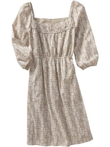 Printed Square-Neck Dress